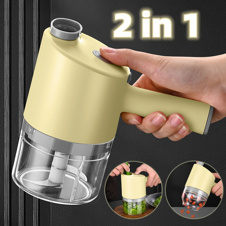 Food Processor Electric Garlic Grinder Multifunctional Vegetable Cutter Set USB Wireless Garlic masher