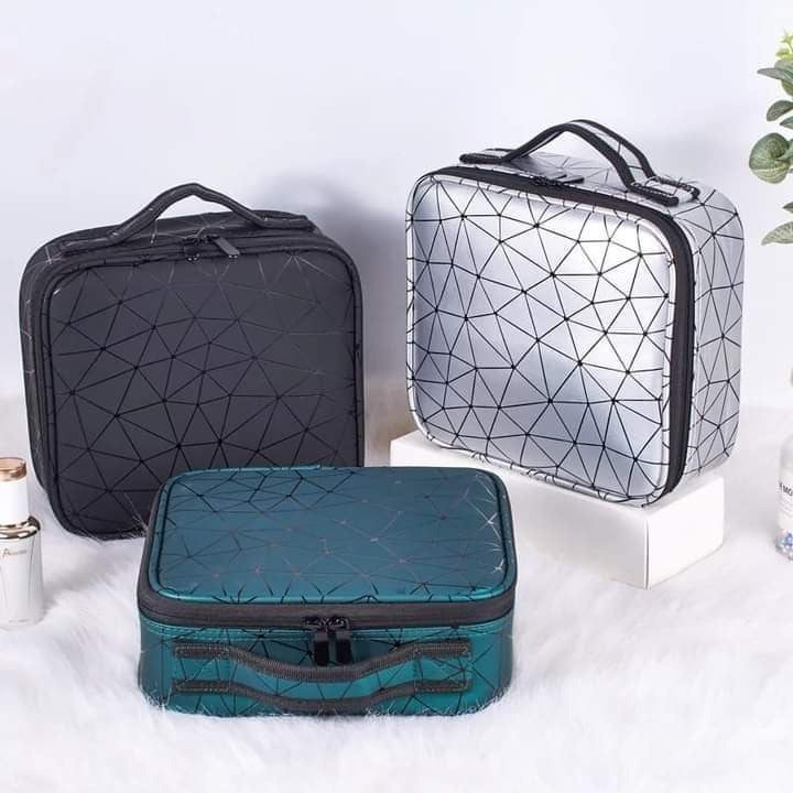 Diamond Pu Travel Cosmetic Bag - Large