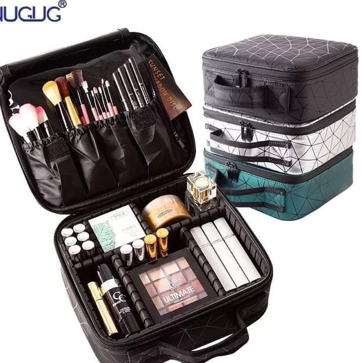 Diamond Pu Travel Cosmetic Bag - Large