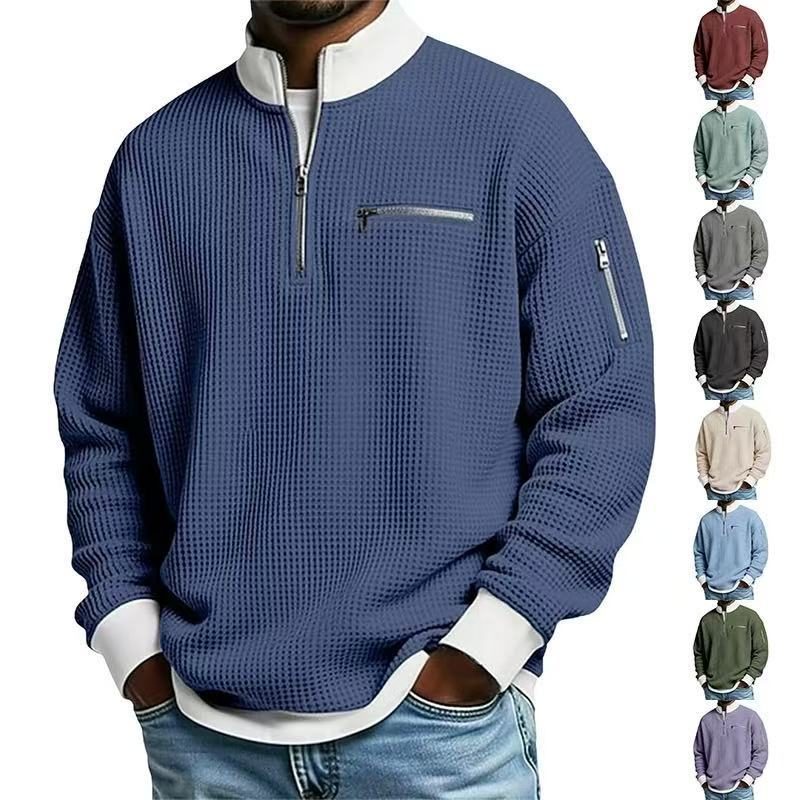 Homme Sports Zip-Up Manches Longues Sweatshirt