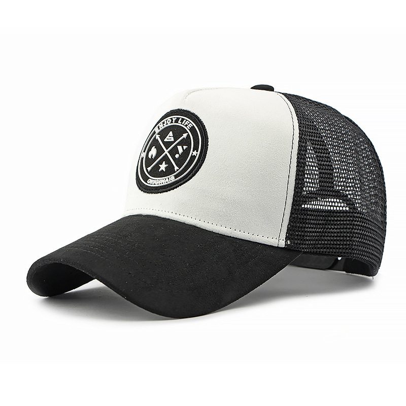 And Multi-Color Suede Mesh-Rimmed Baseball Casquette With