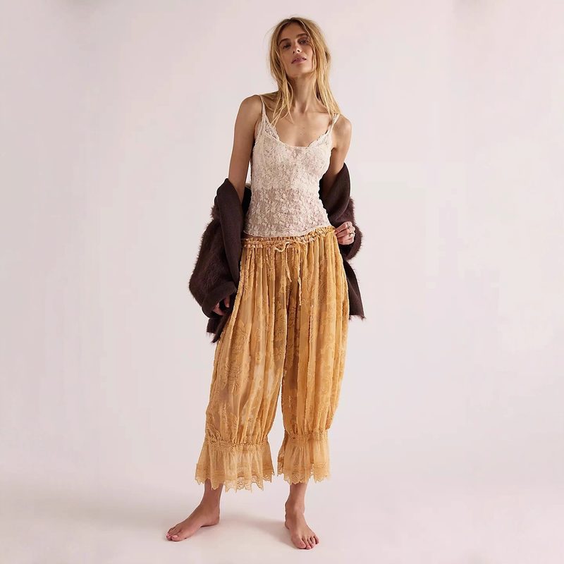 High-Waisted Relaxed-Fit Décontracté Pantalon Cropped Trousers