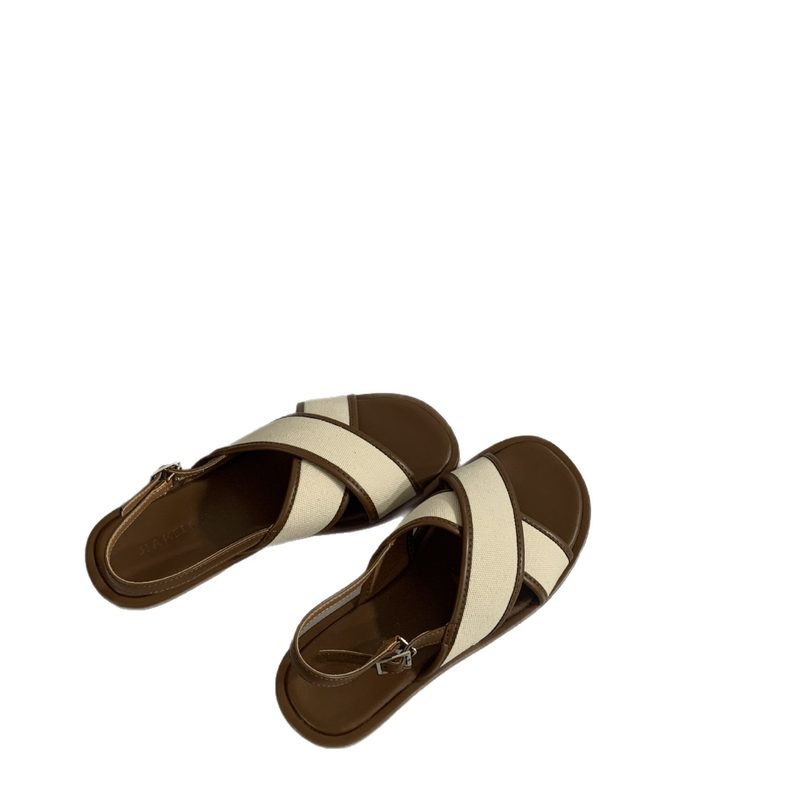 Rétro Minimalist Cross-Strap Sandals