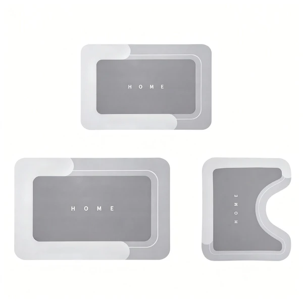 3PCS Absorbent Bath Mat Magic Rug Sets, Quick Drying Bath Mat Non-Slip Floor Rug Rubber Backed For Bathroom Kitchen Shower Sink