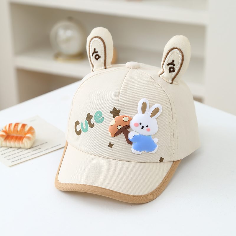 Children'S Chapeau - Korean Style Baby Three-Dimensional Rabbit Ears Cartoon Mushroom Rabbit Baseball Casquette For Both Garçon And Fille For Outings