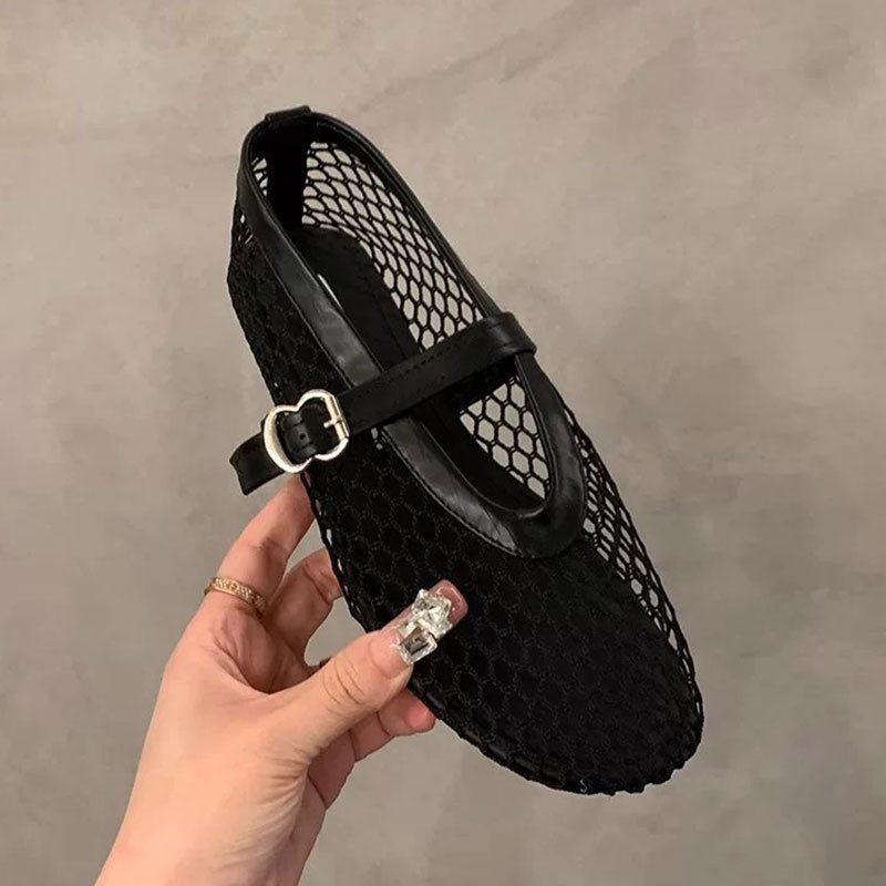French-Style Low-Heeled Pumps With A Soft Sole Perfect With Robes