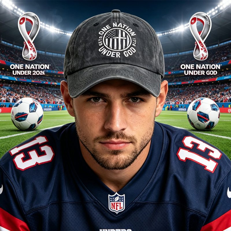 Casquette de Baseball Mixte Premium 'One Nation Under God' – Coton Lavé Brodé, Ajustable