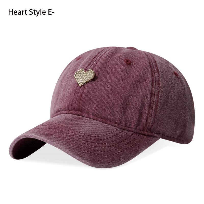 Washed Old Quick Drying Baseball Casquette Handmade Accessory Pattern Imprimé Duckbill Casquette Big Head Circumference Sun Chapeau