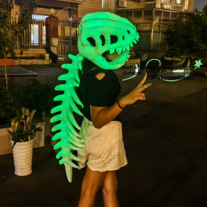 Masque Squelette Dinosaure Lumineux Enfant – Halloween & Confort