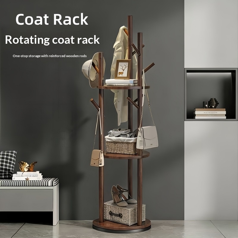 Simple Rotating Coat And Hat Rack For Home Use