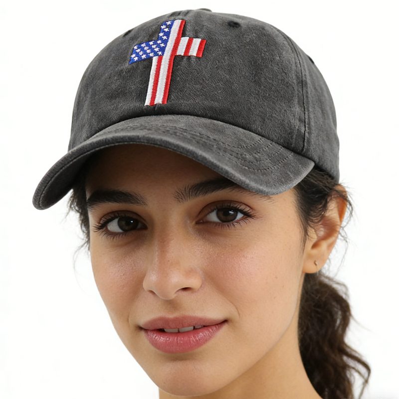 Christian American Flag Cross Baseball Casquette