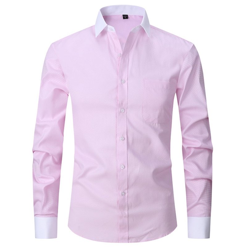 Fs French Style Light Luxe Contrasting Color Lapel Long Sleeved Shirt