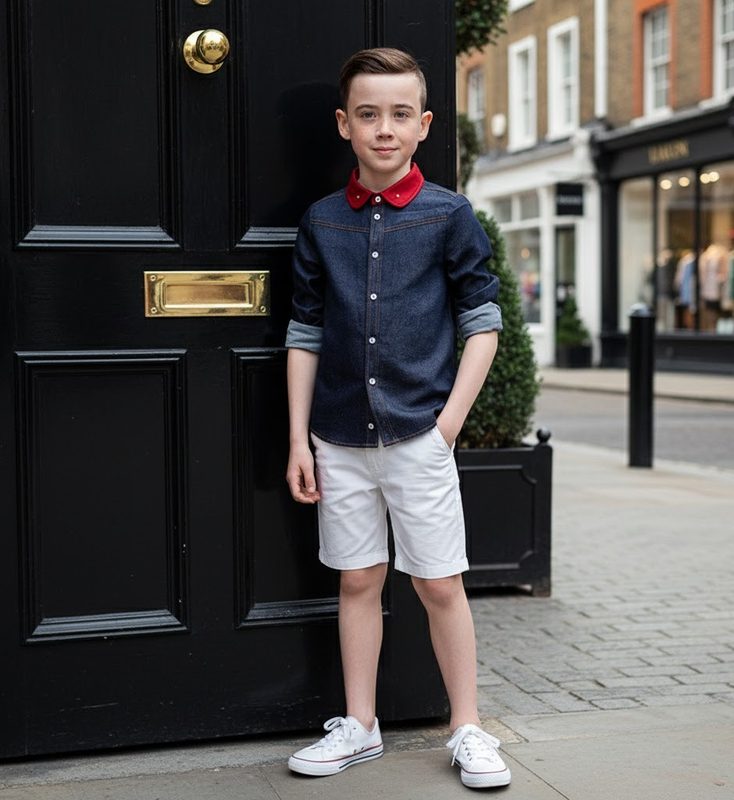 Chemise de Printemps à Manches Longues en Coton pour Garçons – Élégance & Confort Scolaire (6-12 Ans)