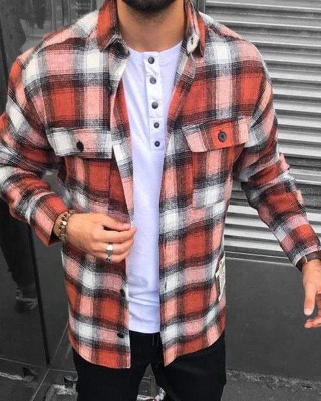 Homme Color-Block Digital Print Floral Cardigan Veste Manteau