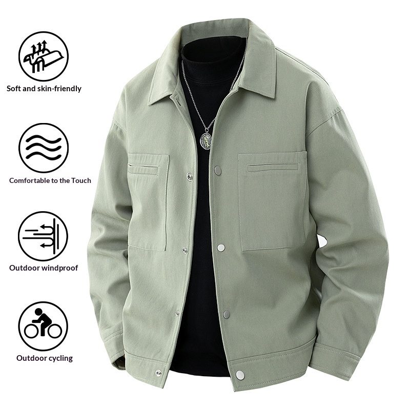 Veste Casual Unie à Revers, Au Style Inimitable