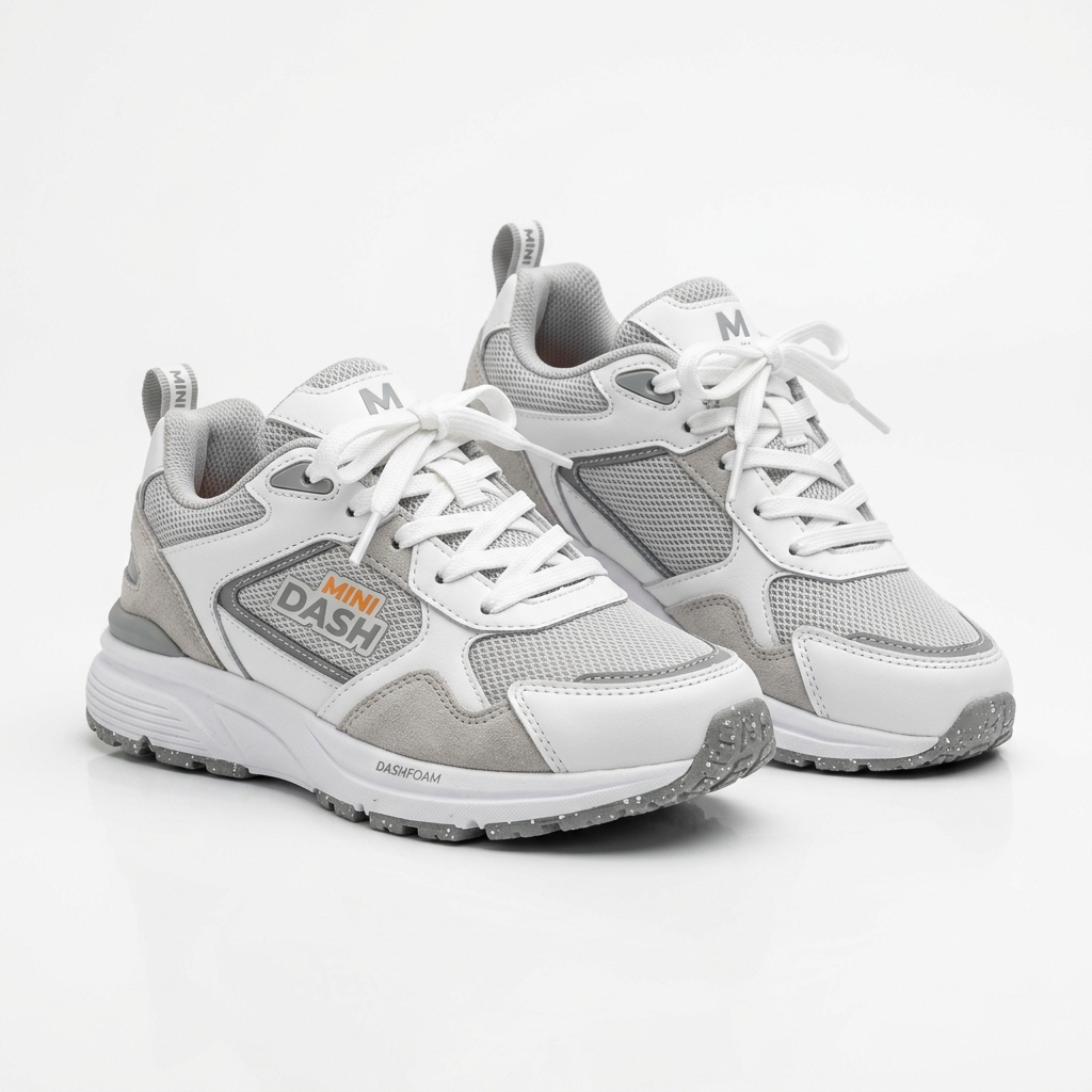 Sneakers Enfant 'Mini Dash' — Blanc/Gris