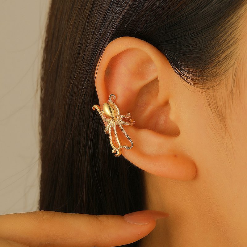 Élégantes Boucles d'oreilles Rétro Poulpe en Alliage pour Femme