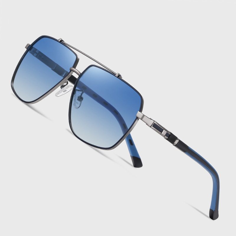 Rétro Homme Lunettes De Soleil With A Two-Tone Square Frame