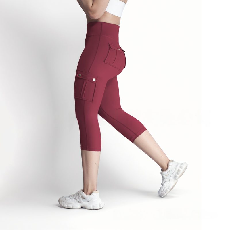 Pantalon de fitness femme en jacquard double face avec poches