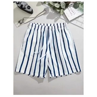 Boardshort de Plage Hawaïen pour Homme au Motif Rayé 3D