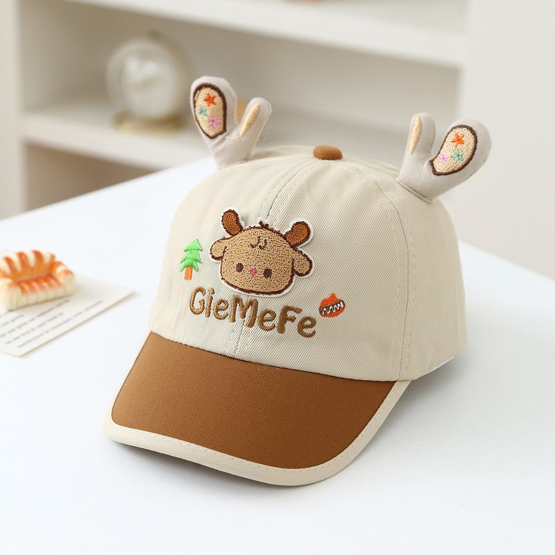 Children'S Cartoon Baseball Casquette Summer - Garçon And Fille' Cute Little Deer Embroidered Beanie - Baby Sun Protection And Shade Cover