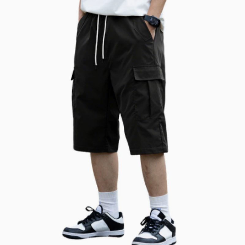 Homme Utility Shorts Five-Point Length Uni Color Léger