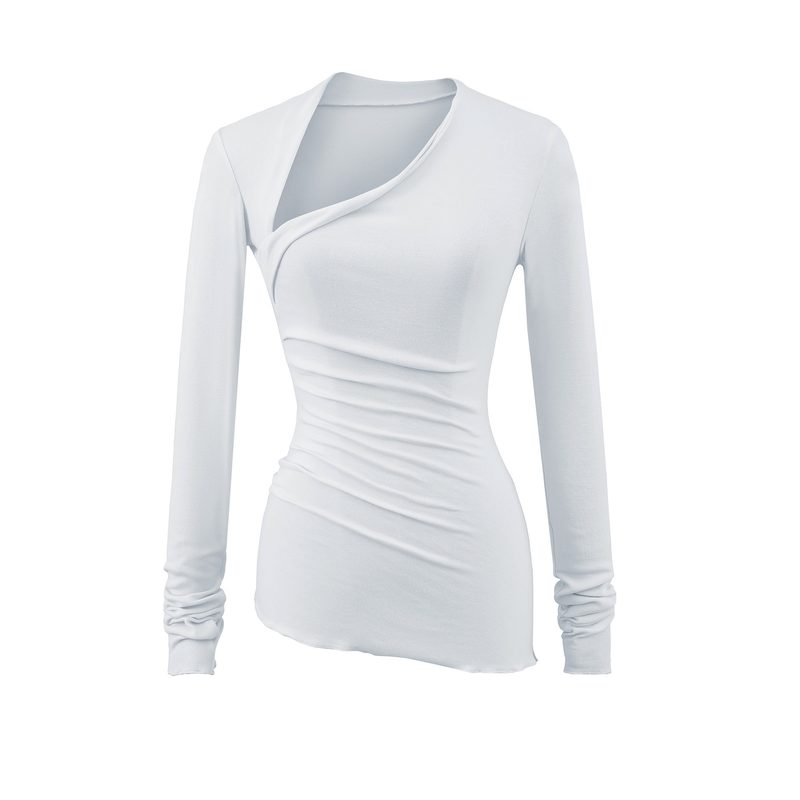 T-shirt Décontracté Uni à Manches Longues pour Femme