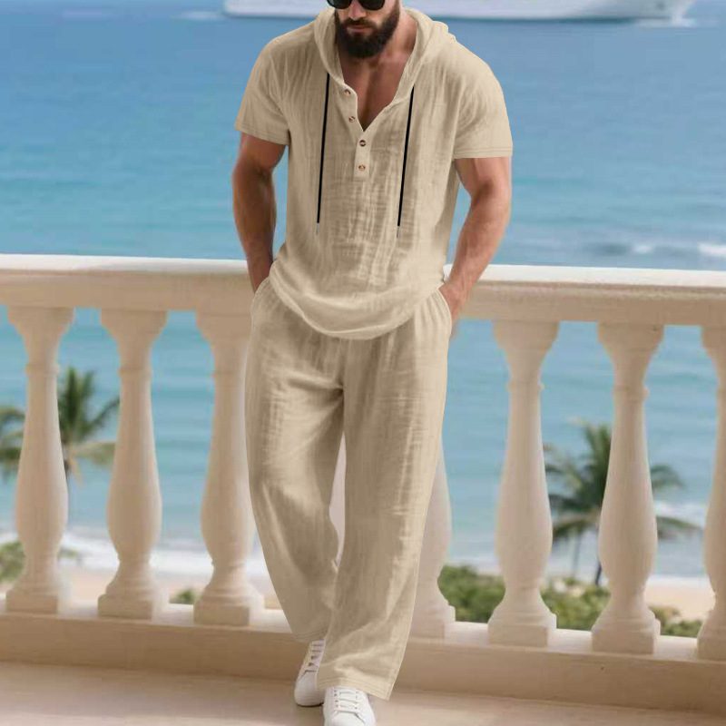 Homme Décontracté Ample-Fitting Respirant Top And Pantalon