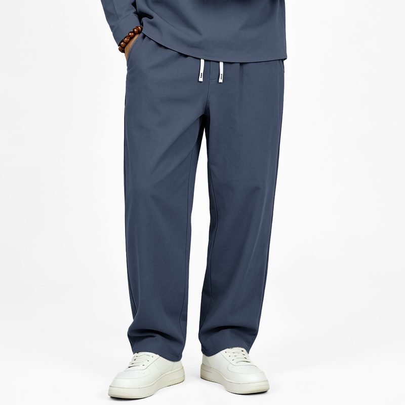 Pantalon Homme en Lin à Coupe Droite Ample