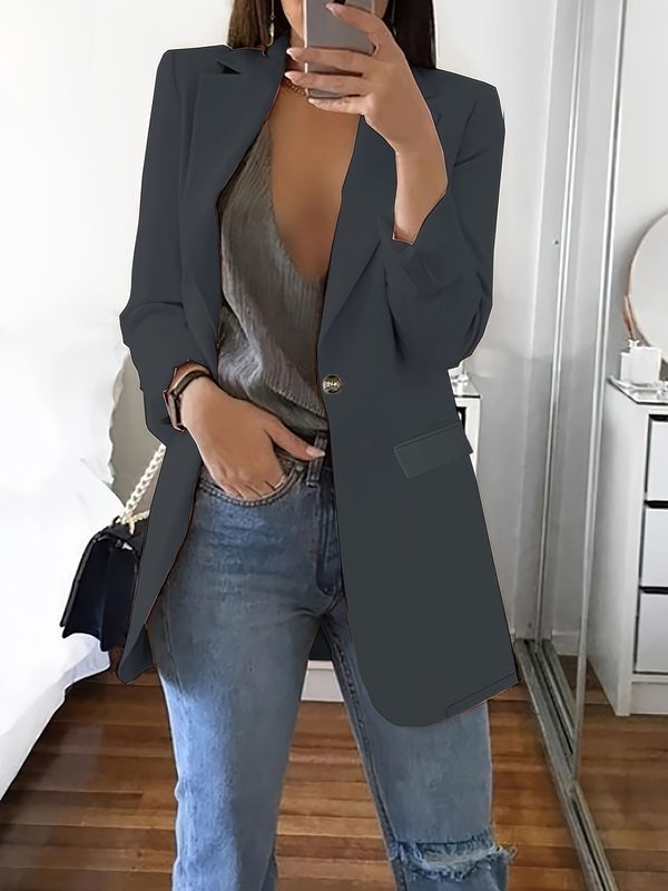 Décontracté Coupe Ajustée Lapel Blazer