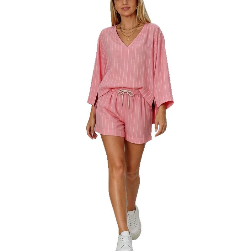Ensemble Ample Femme : Haut Manches Longues Col V et Short