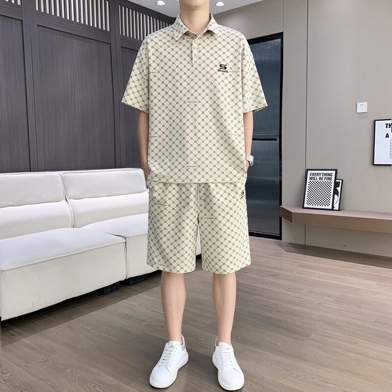 Ensemble Homme Décontracté : T-shirt Manches Courtes et Short Ample