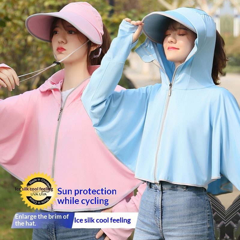 Cycling While Picking Tea Uv Protective Sun Blocking Hooded Veste