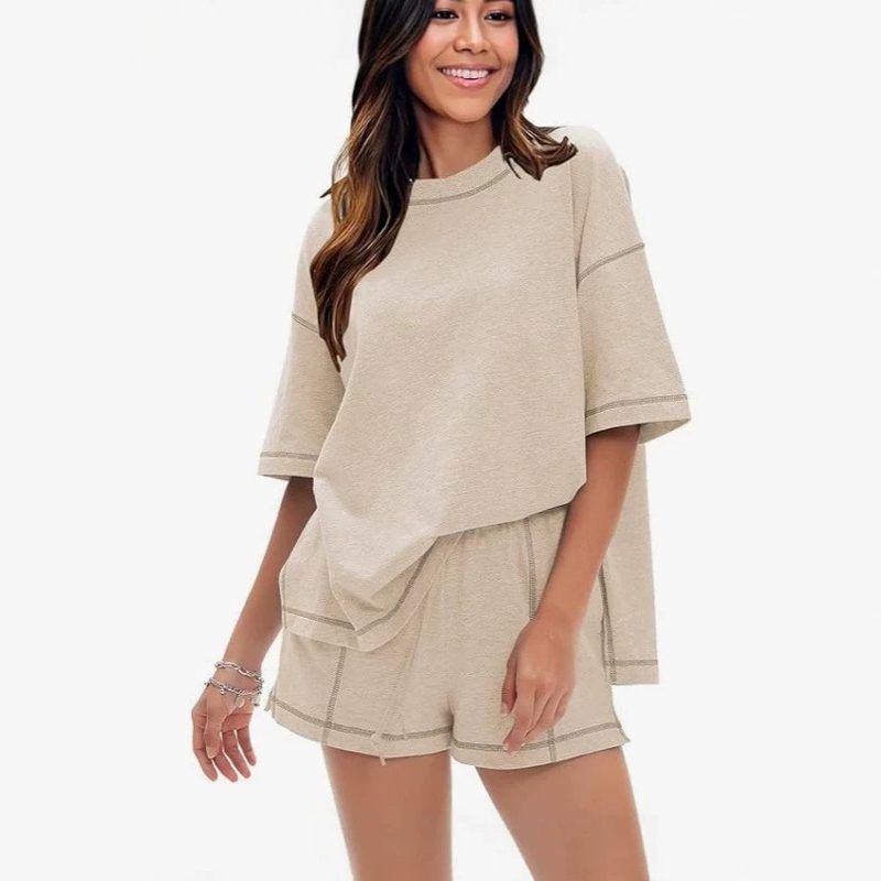 Nouveauté Été : Ensemble Haut Manches Courtes & Short Uni