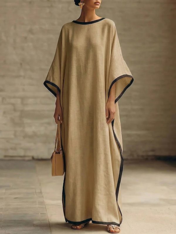 Robe Rétro Ample et Décontractée Unie pour Femme