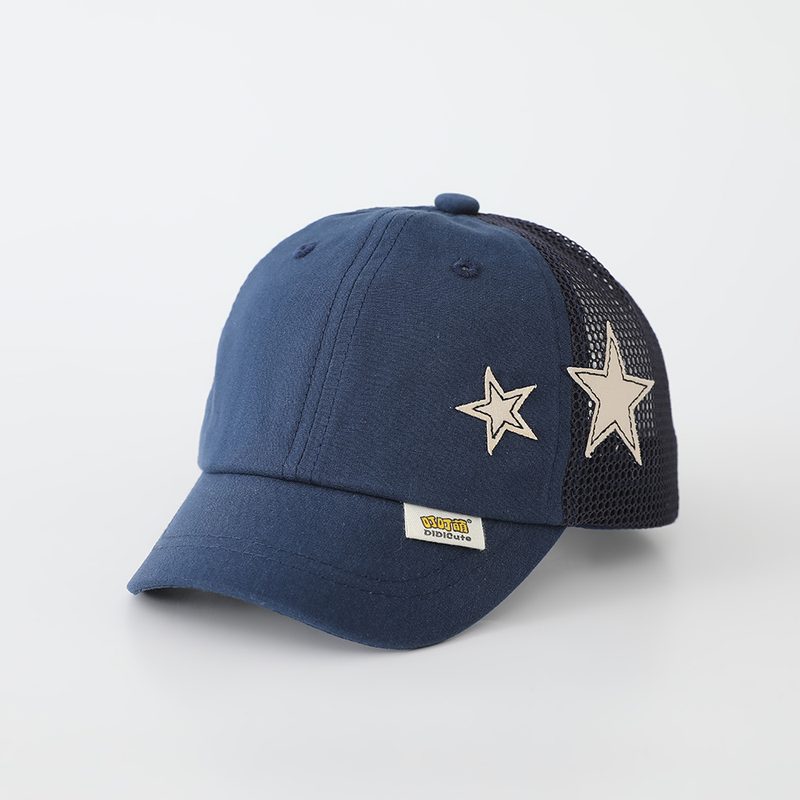 Casquette d'été pour bébés et jeunes enfants – Motif étoiles – Tissu filet respirant & Fermeture scratch – Idéale pour le quotidien et les jeux en plein air.