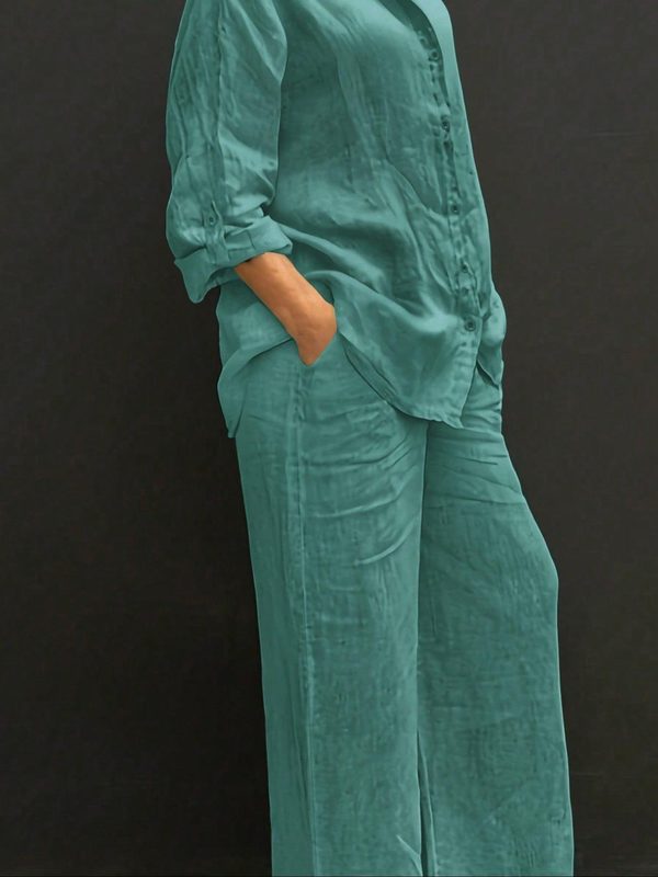 Ensemble Réversible Uni : Haut Manches Longues & Pantalon Taille Élastiquée