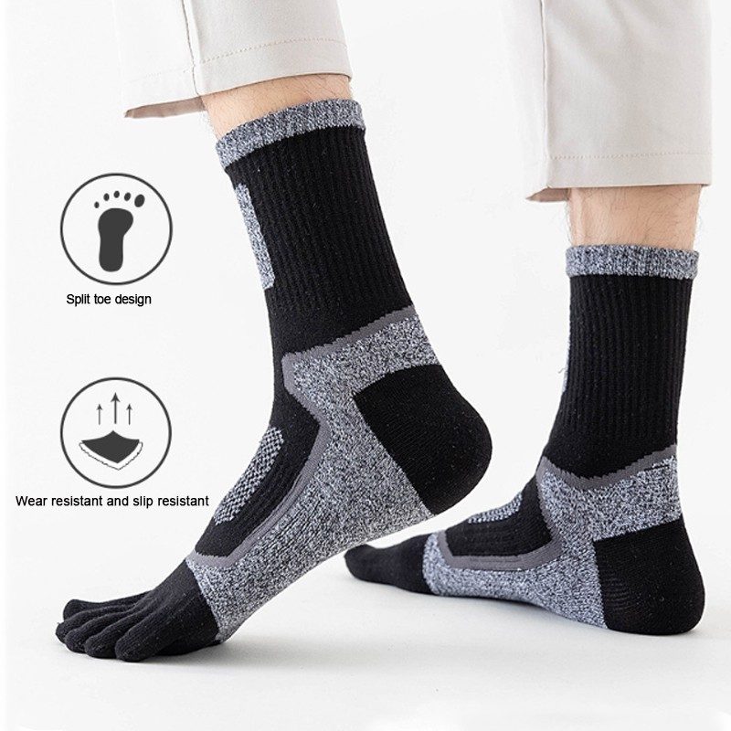 5 Paires de Chaussettes de Sport pour Homme à Orteils Séparés en Coton Mélangé
