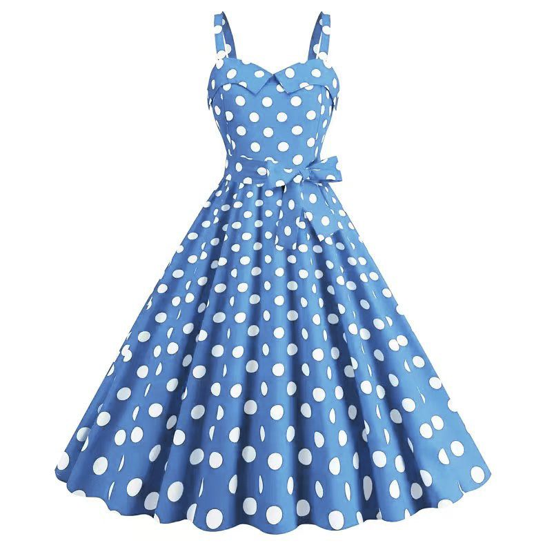 Robe Swing Vintage à Imprimé Pois