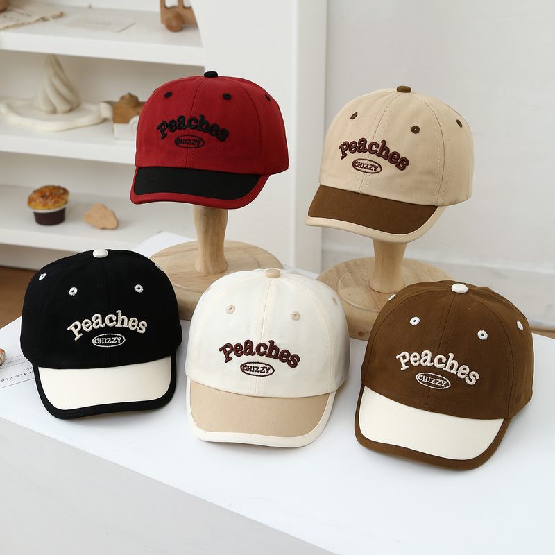 Children'S Multi-Color Edge-Stitched Multi-Letter Embroidered Adjustable Décontracté Baseball Casquette Suitable For Outdoor Sports And Shopping