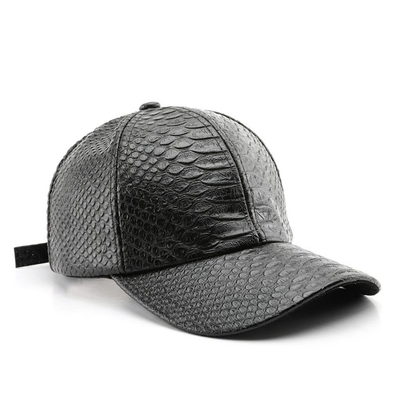 Casquette Tendance en Simili-Cuir PU – Design Monochrome Épuré, Ajustable – Parfaite pour le Sport et les Voyages
