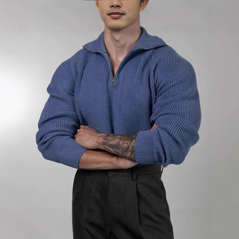 Manteau-Pull en Laine à Capuche pour Homme
