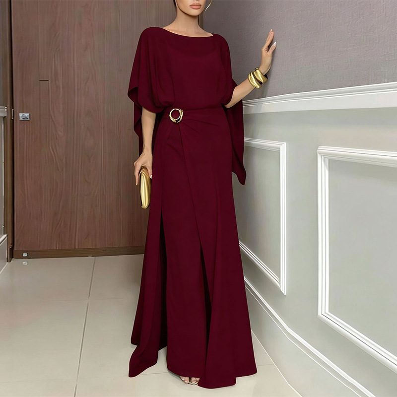 Uni-Color Minimalist Slit-Style Femme Three-Piece Set