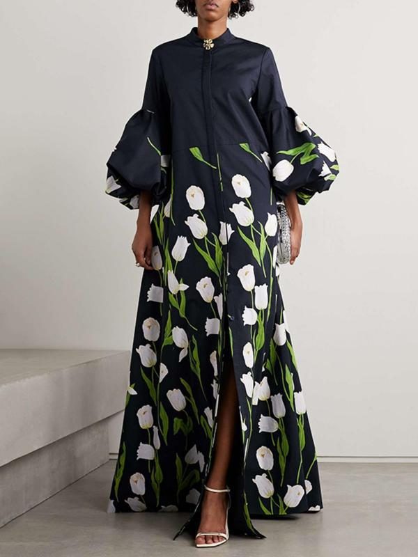 Robe Midi Imprimée Minimaliste : L'Élégance Euro-Américaine