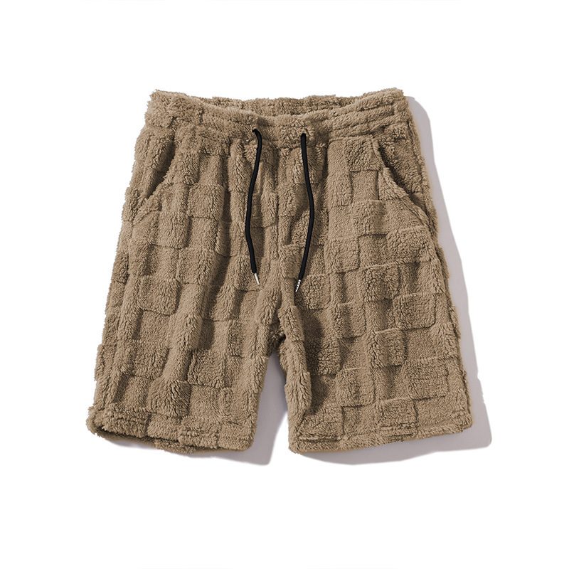 Short de Sport Homme à Carreaux, Coupe Droite