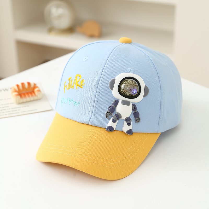 Summer Cute Cartoon Space Robot Baby Children'S Chapeau For Outdoor Sun Protection And Daily Sunblock Baseball Casquette