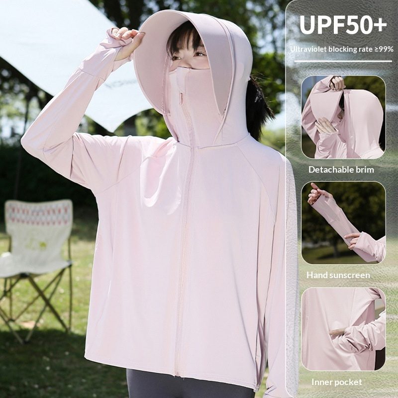 Femme Ice-Silk Wide-Brimmed Ample Sun-Protection Manteau