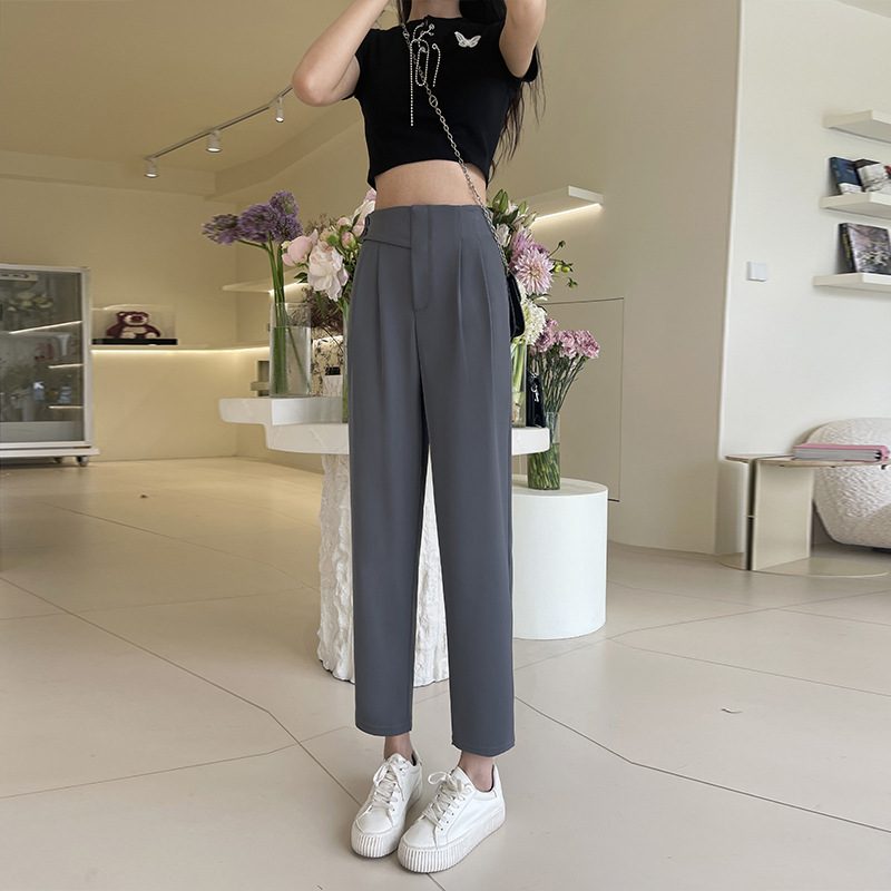 Plus Size Thin High-Waisted Suit Pantalon