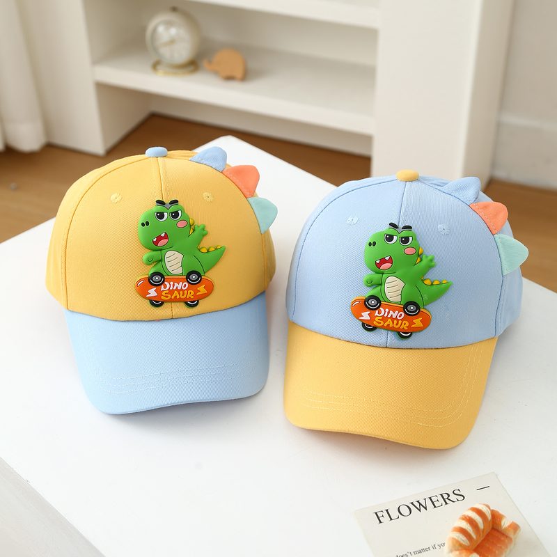 Summer Children'S Skateboard Green Dinosaur Cardigan Ventilated Beanie Chapeau For Babies Outdoor Sun Protection Daily Sunshade Baseball Casquette