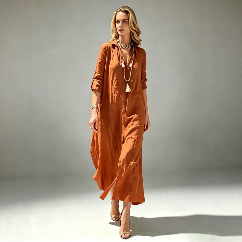 Robe de villégiature fluide et fendue
